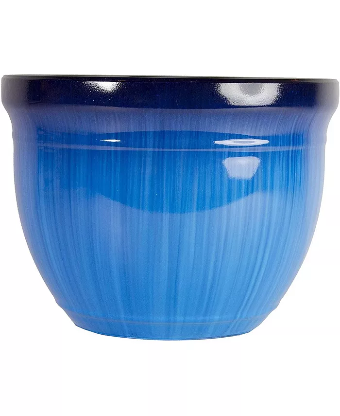 Gardener's Select Gardeners Select MRR15-204 Madison Planter Blue Drip 15 Inch