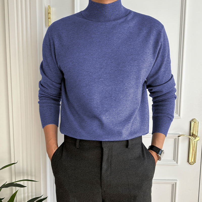 Men's Casual and Comfortable Solid Color Cashmere BusinessSweater