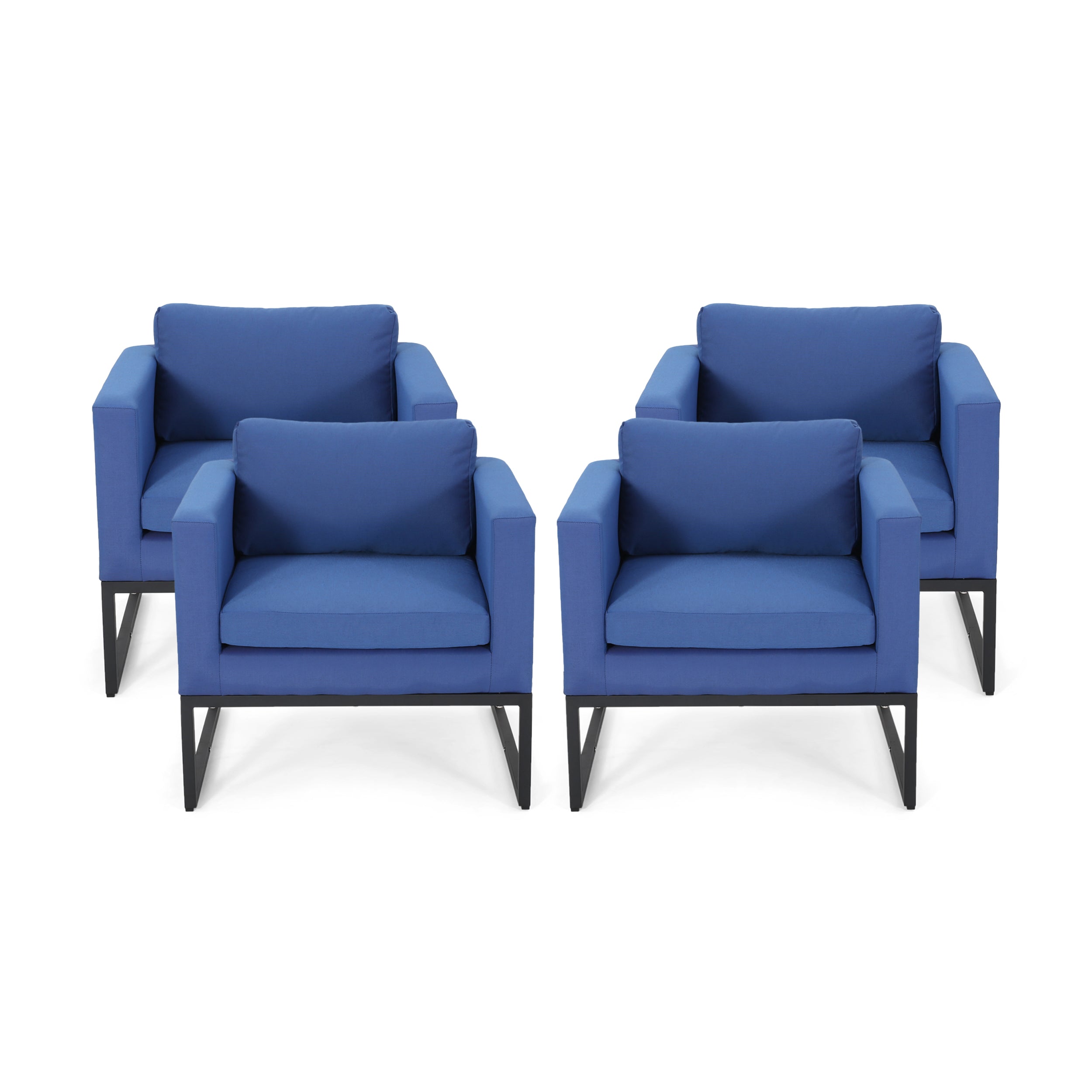 Jacqueline Modern Outdoor Upholstered Club Chair (Set of 4)