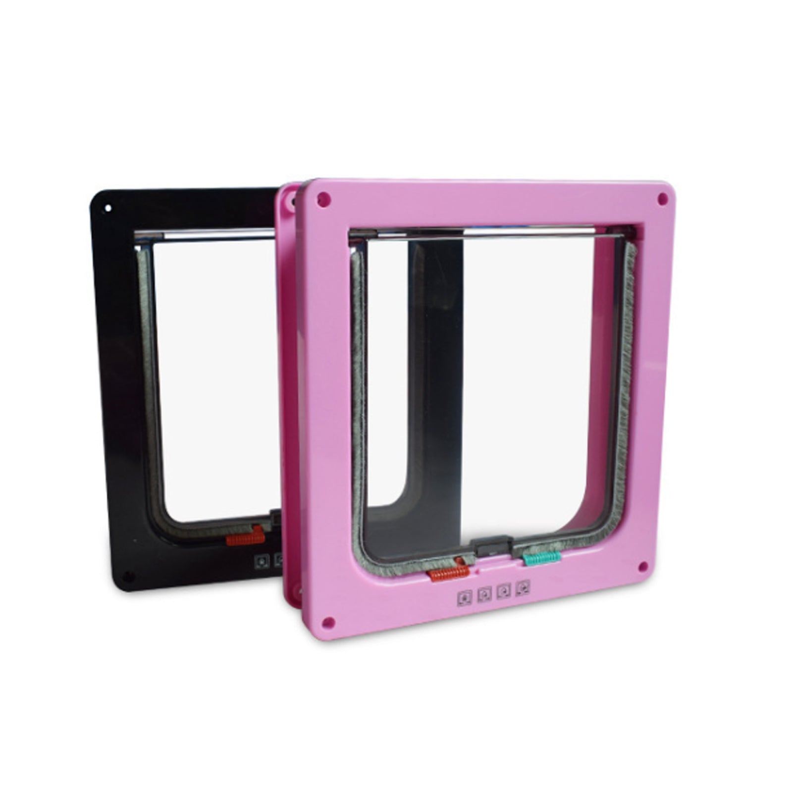 Tickas Cat Flap Door 4 Way Locking Pet Cat Puppy Door for Interior Exterior Doors Gate Frame