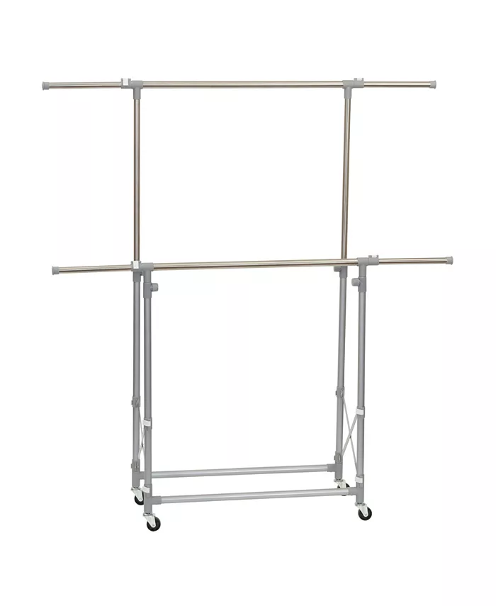 Household Essentials Household Essential Folding Garment Rack with Wheels
