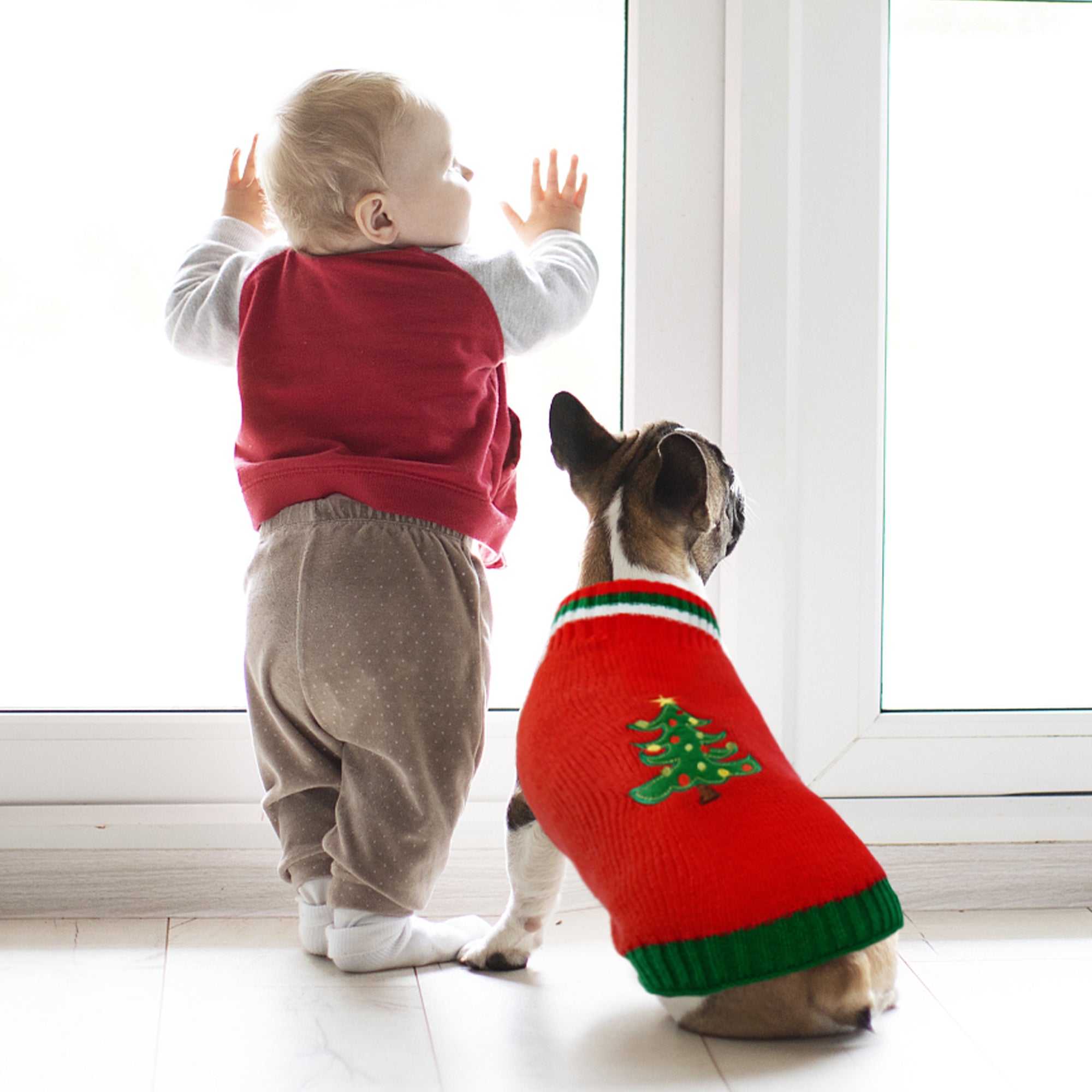 IDOMIK Dog Sweater， Christmas Dog Sweaters， Dog Knitwear for Cold Weather Small Medium Dog Pet Clothes Cozy Doggie Vest Dog Winter Coat Costume， Red