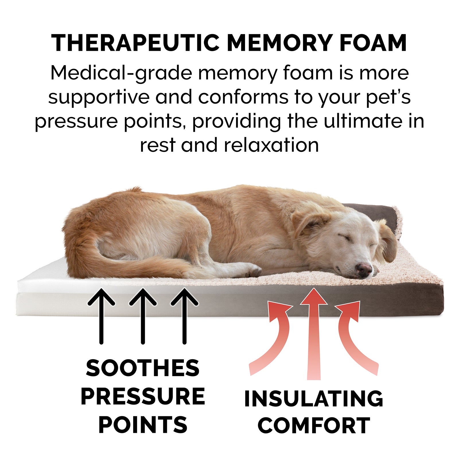 FurHaven Pet Products | Deluxe Memory Foam Chaise Faux Fur and Suede L-Shaped Lounge Sofa Pet Bed for Dogs and Cats， Espresso， Large