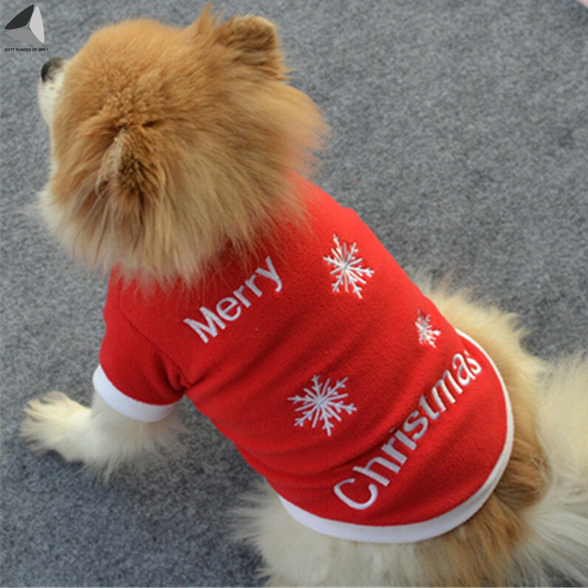 Sixtyshades Christmas Dog Clothes Super Soft and Warm Pet Vest Sweater Shirts for Small Dogs Cats Puppy (M， Merry Christmas)