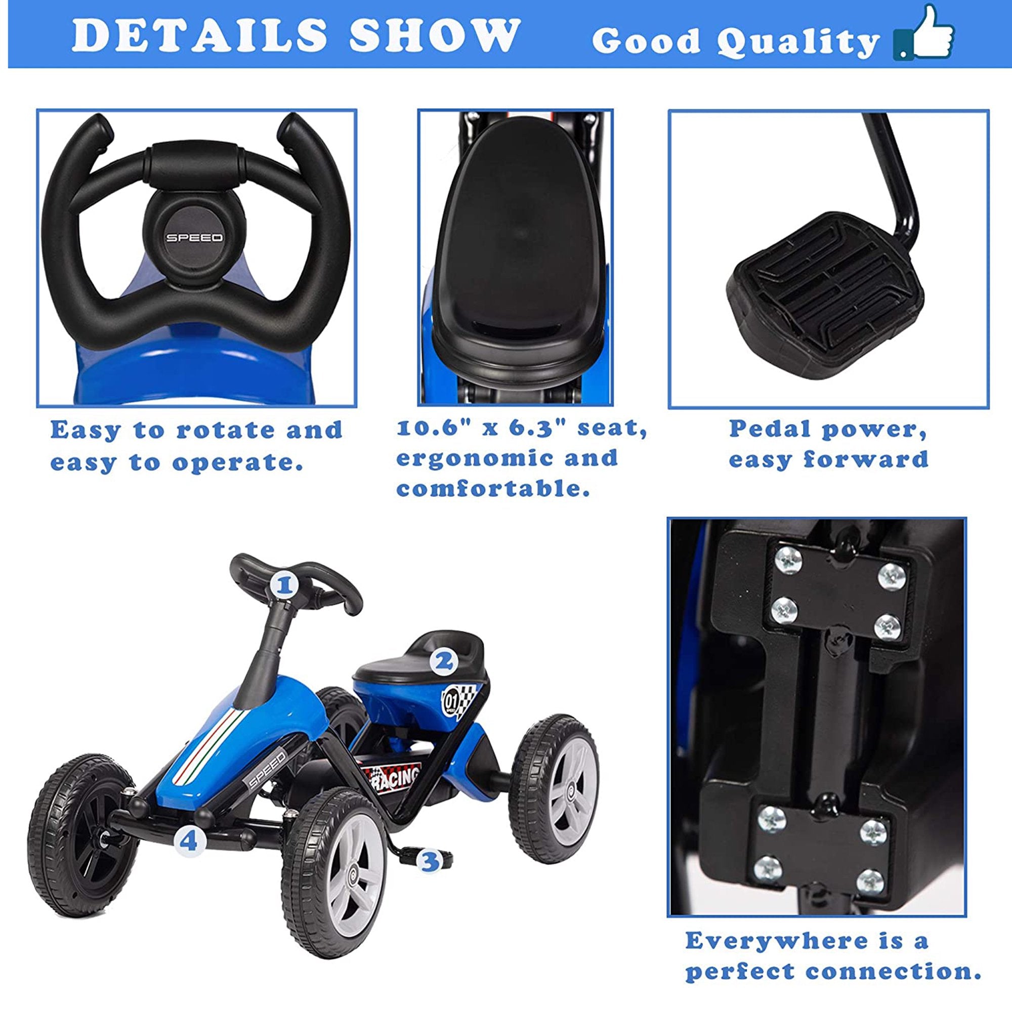 Karmas Product Kids Go Kart Ride-On Pedal Car