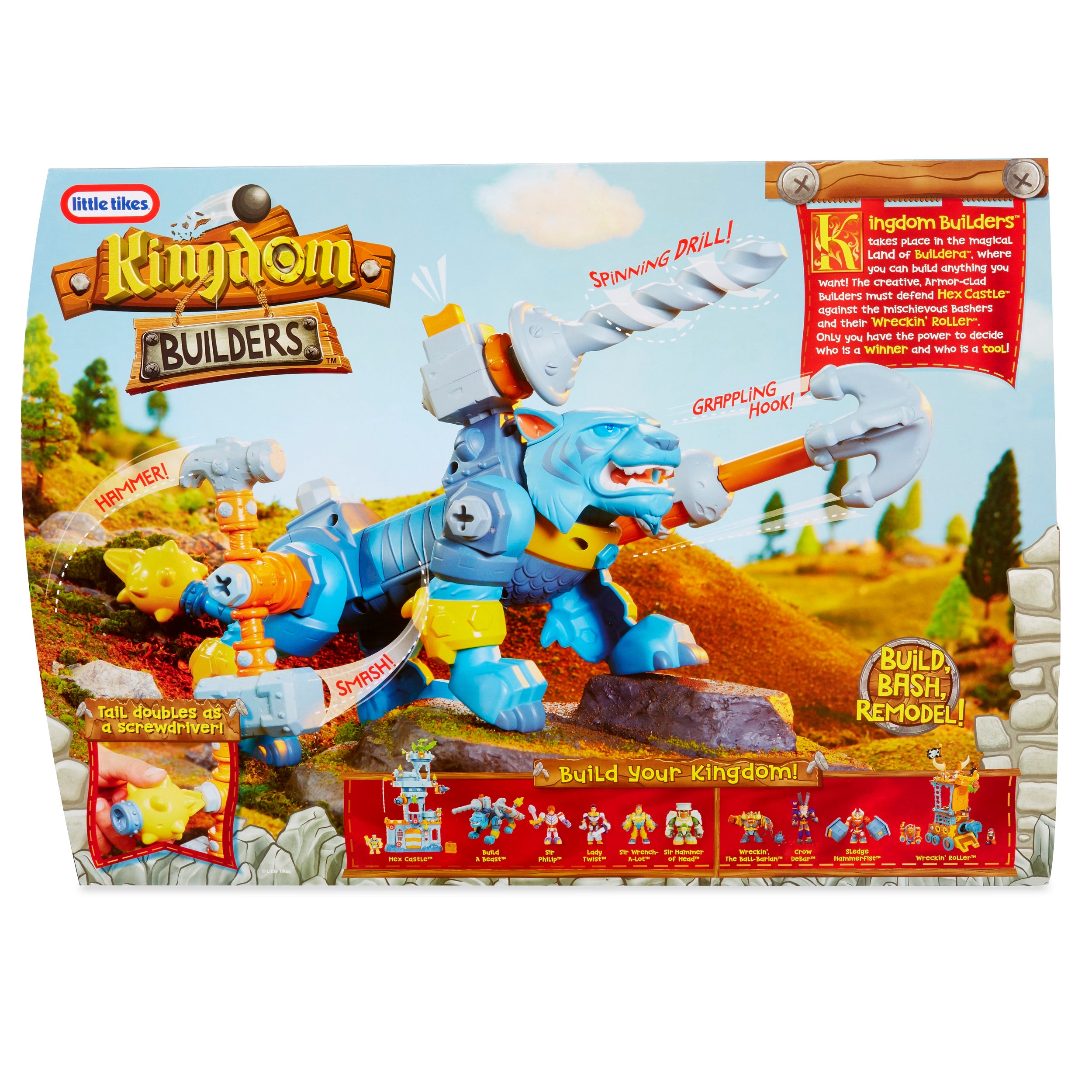 Little Tikes Kingdom Builders Build a Beast Action Figure， Transforms into 4 Tools- For Kids Boys Girls Ages 3 4 5+