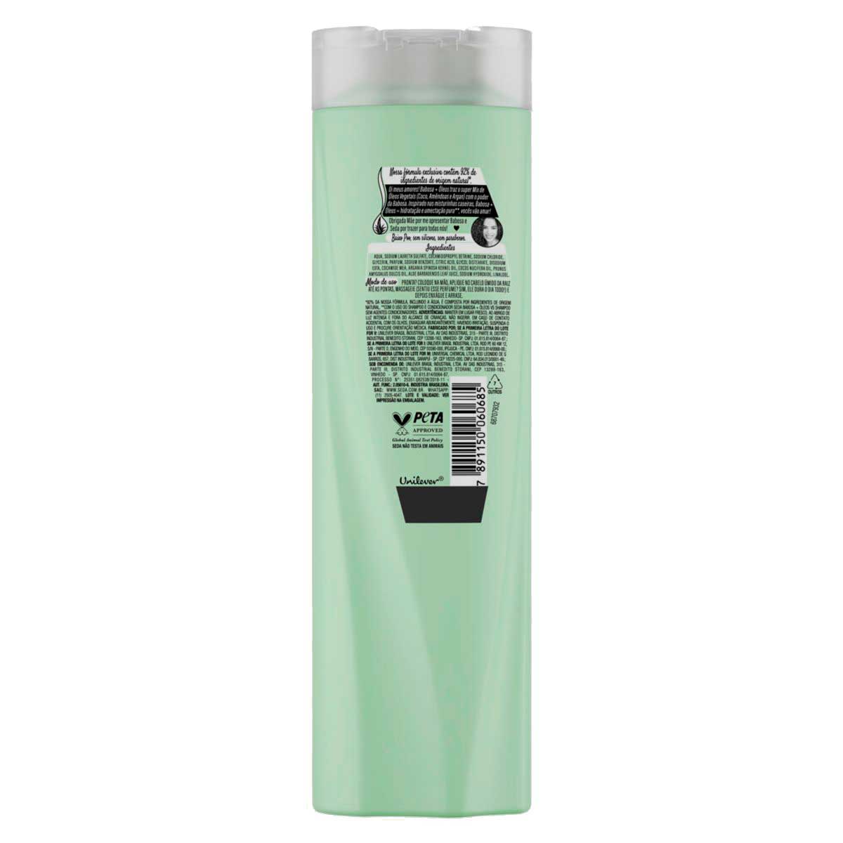 Shampoo Seda By Rayza Babosa + Oleos 325ml