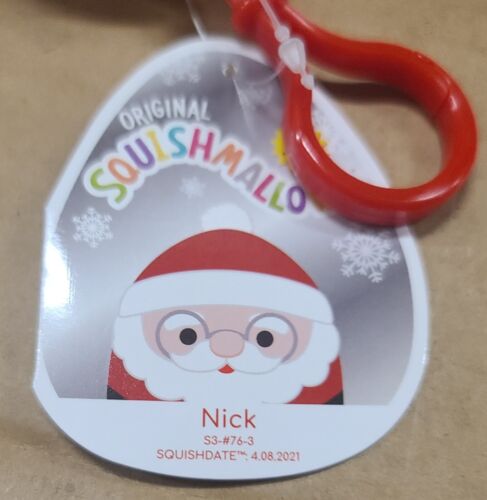 Squishmallow Christmas clips NICK the Santa 3.5''