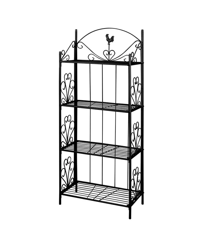 vidaXL Plant Rack Black Square