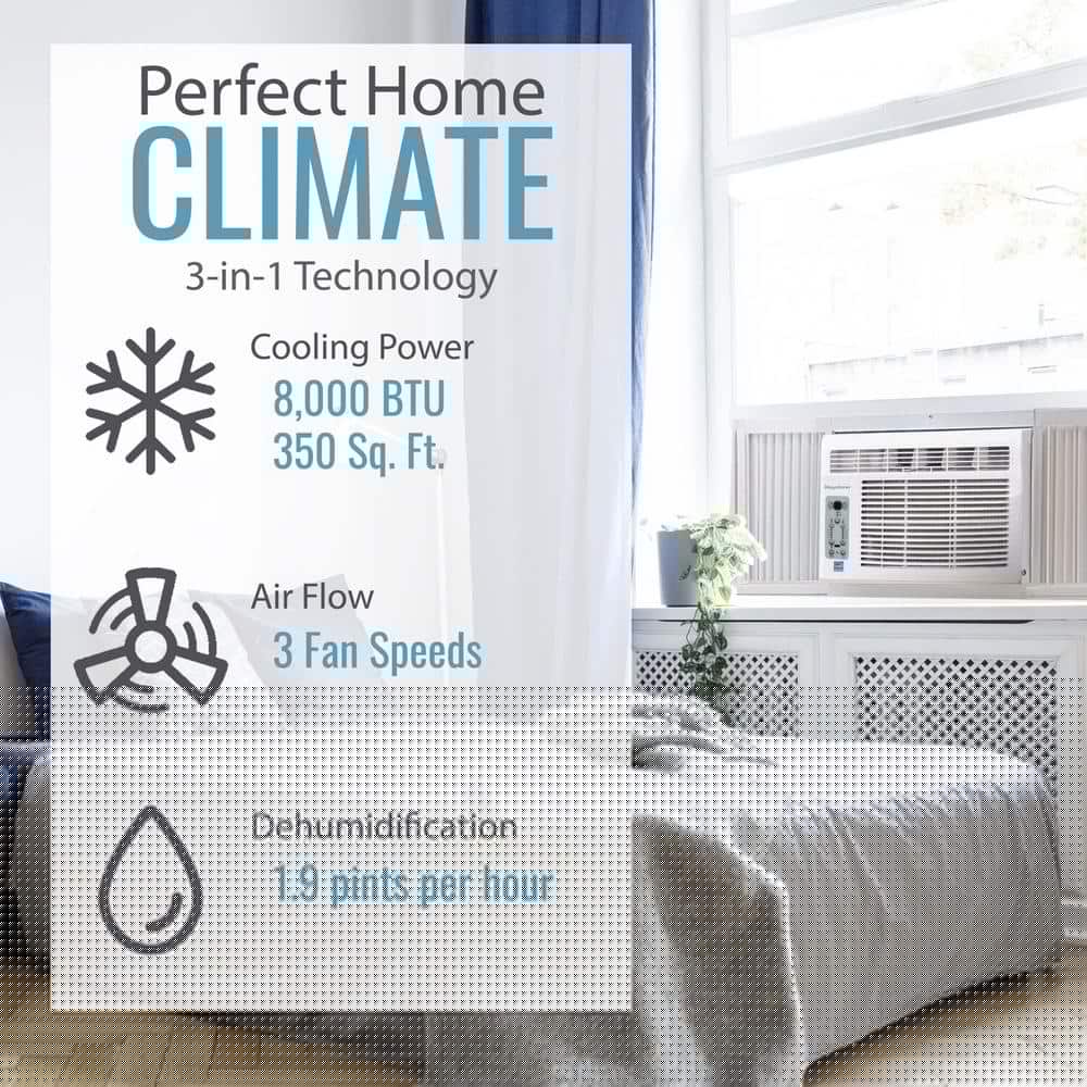 Keystone Energy Star 8000 BTU WindowMounted Air Conditioner with Follow Me LCD Remote Control in White KSTAW08CE