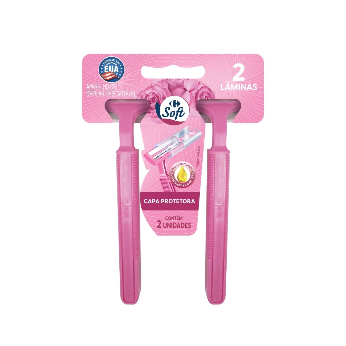 Aparelho Depilacao Descartavel Carrefour Soft Embalagen 2 Laminas 2 unidades