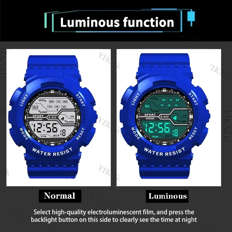 LIUYANGTIAN Men's Sports Watch Waterproof Outdoor Sport Watch Luminous Calendar Digital Clock Electronic Watches for man