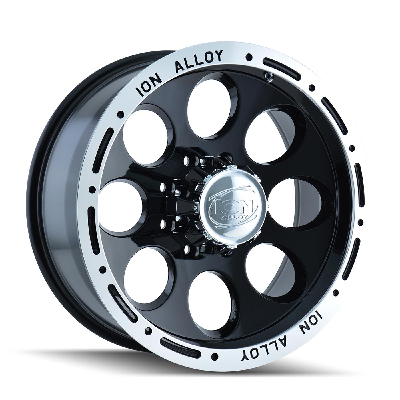ION Alloy Wheels 174-7983B ION Alloy Series 174 Black Wheels with Machined Lip