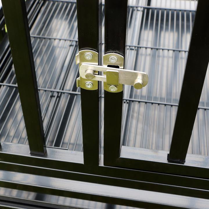 Walnest Heavy Duty Dog Crate with Tray， Black， Large， 42