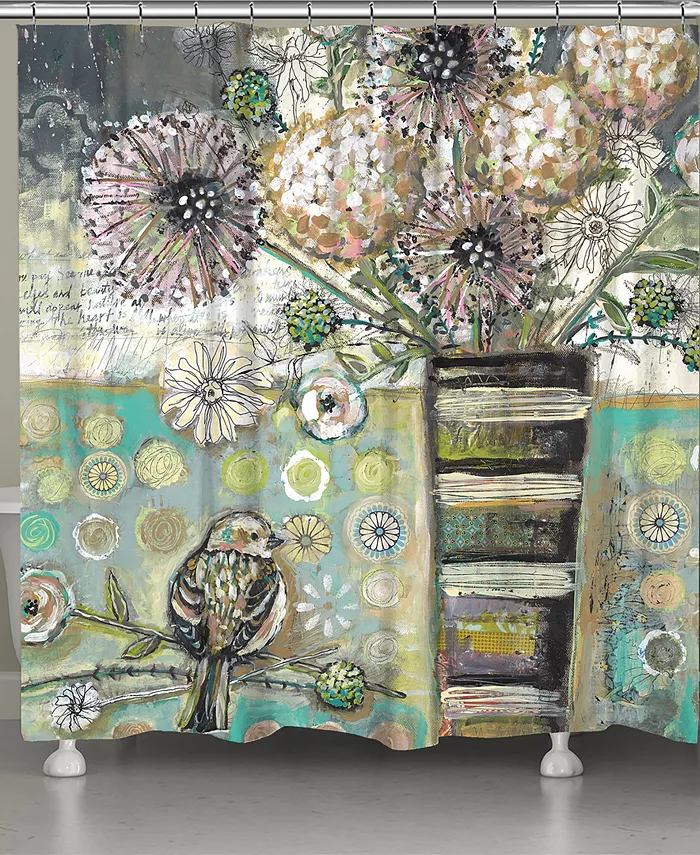Laural Home Bird and Bouquet Shower Curtain