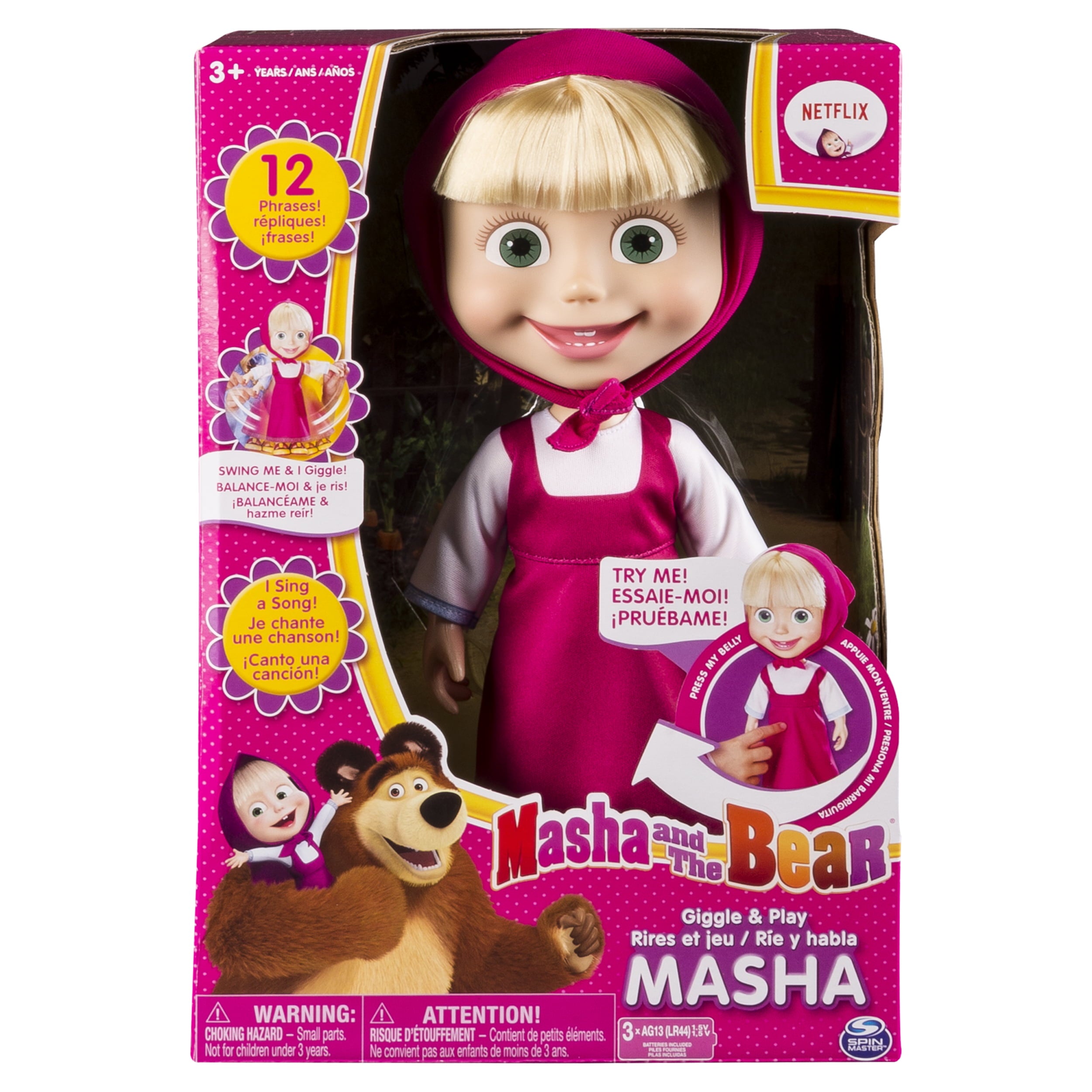 Masha and the Bear - 12” Giggle and Play Masha - Interactive Doll