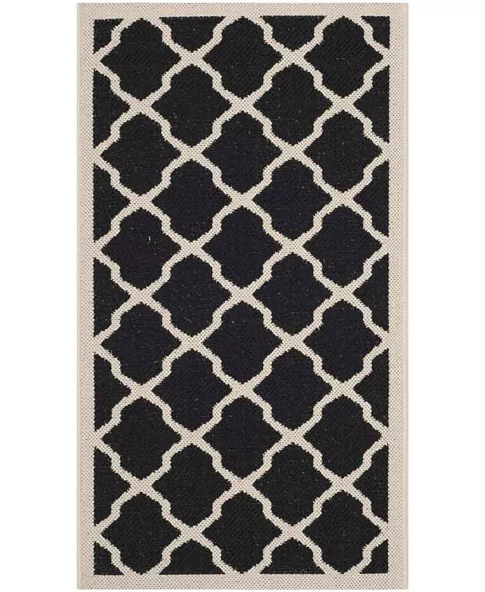 Safavieh Courtyard Black and Beige 2' x 3'7