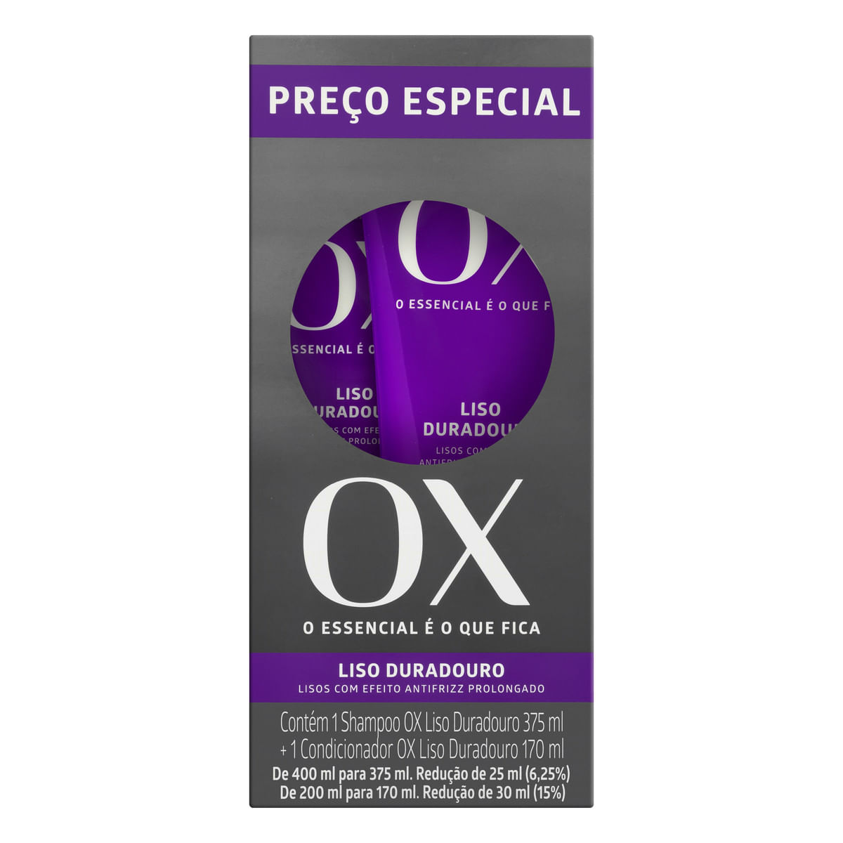 Kit de Shampoo e Condicionador Ox Cosmeticos Liso Duradouro
