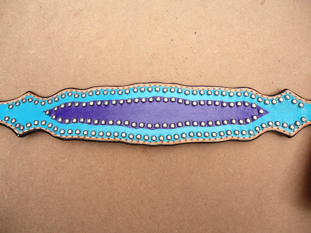 40BH Western Horse Breast Collar Tack American Leather Blue Hand Hilason