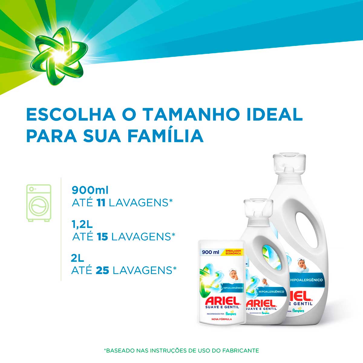 Sabao Liquido Ariel Suave e Gentil 2L