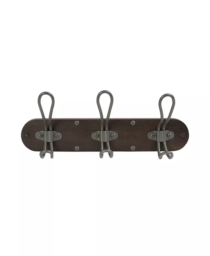 Spectrum Millbrook Wall Mount 3-Hook Wood Rack