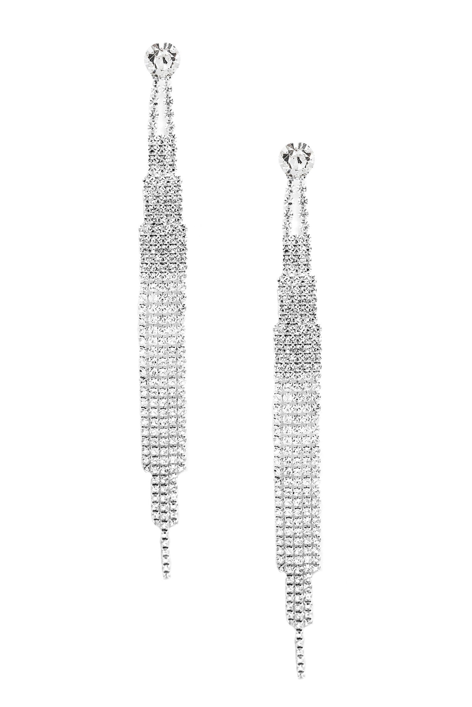 Famed Rhinestone Fringe Earrings