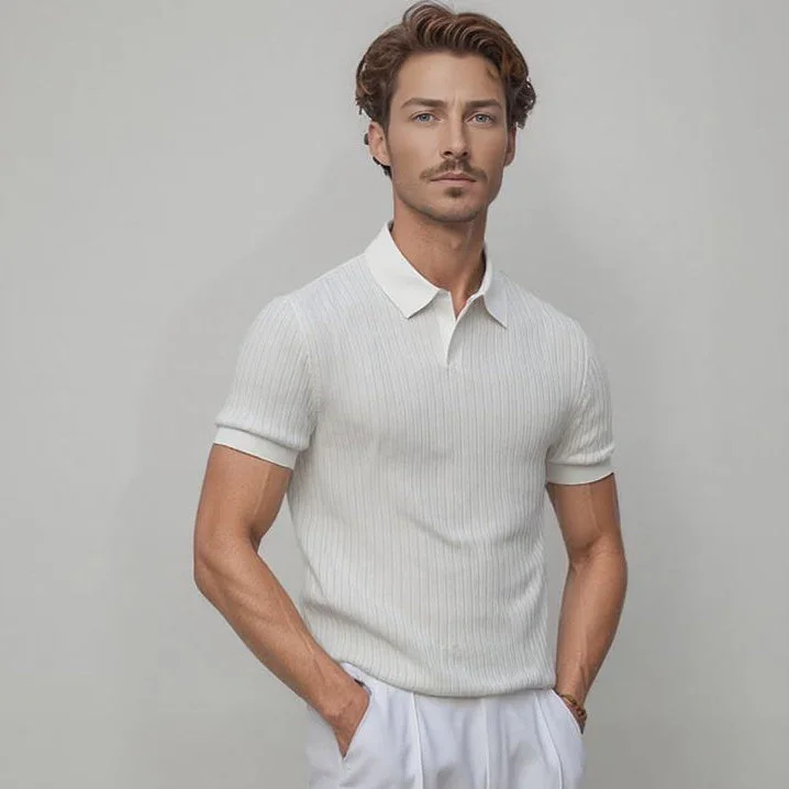 [COMPRE 1, LEVE 2] Polo Ventura™ em Malha Italiana Leve com Gola Minimalista/ Confortável, Sofisticada e Impossível de Ignorar!