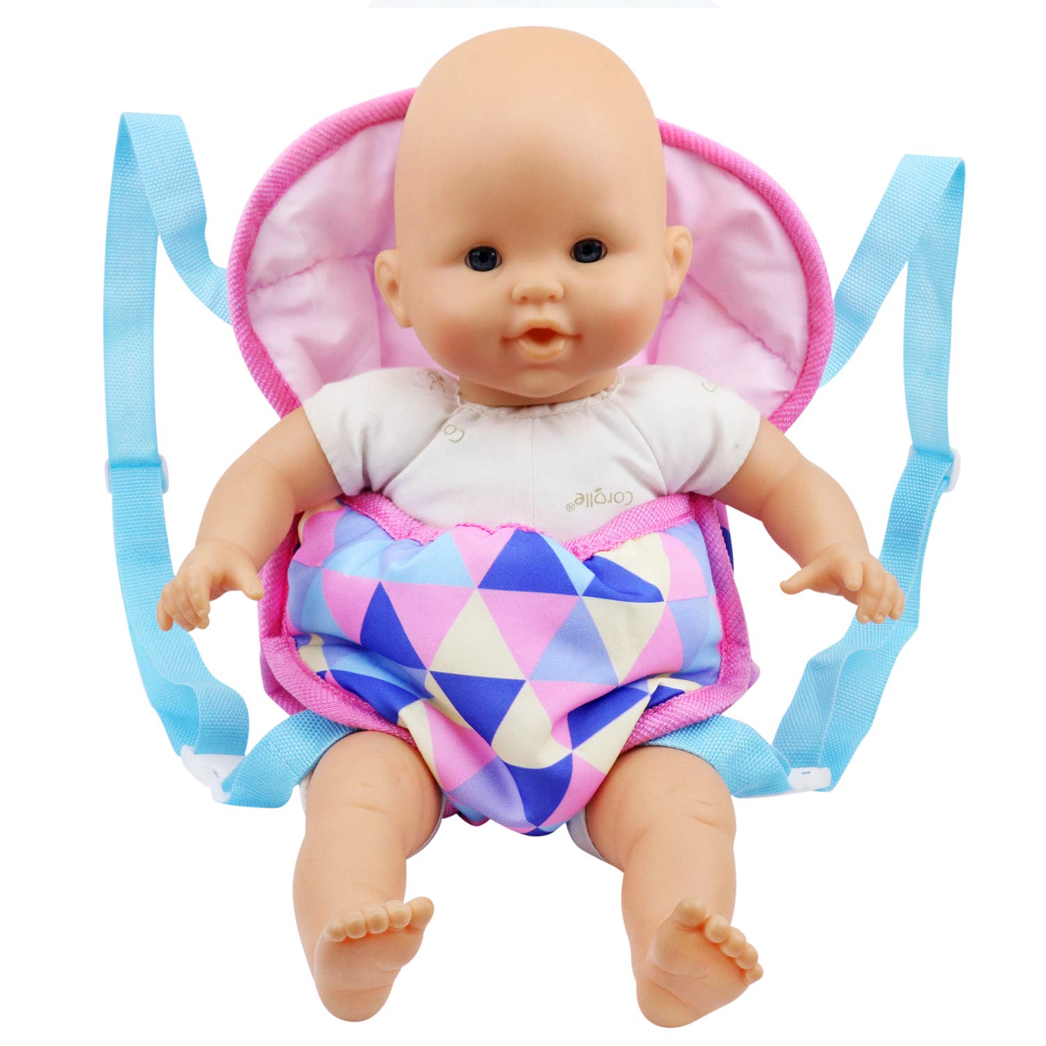 Amerteer Baby Doll Carrier Backpack Doll Accessories Front and Back Carrier with Straps for 15 Inch to 18 Inch Dolls