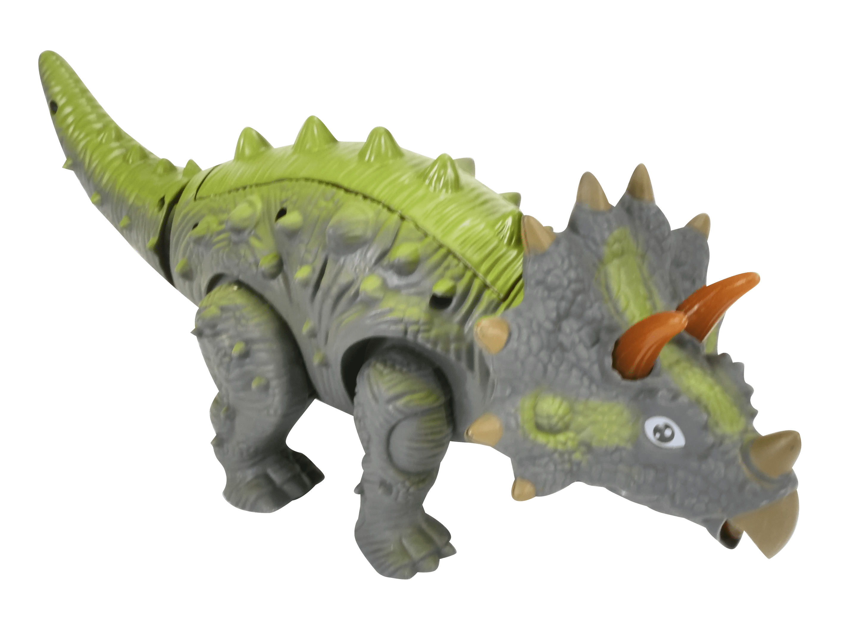 Contixo Infrared RC Dinosaur Triceratops Toy for Kids， Walking Roaring Tail Movement Light Up Eyes， DB2