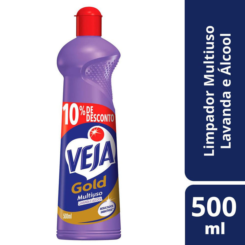 Limpador Multiuso Veja Gold Lavanda e Alcool 500ml com 10% de Desconto