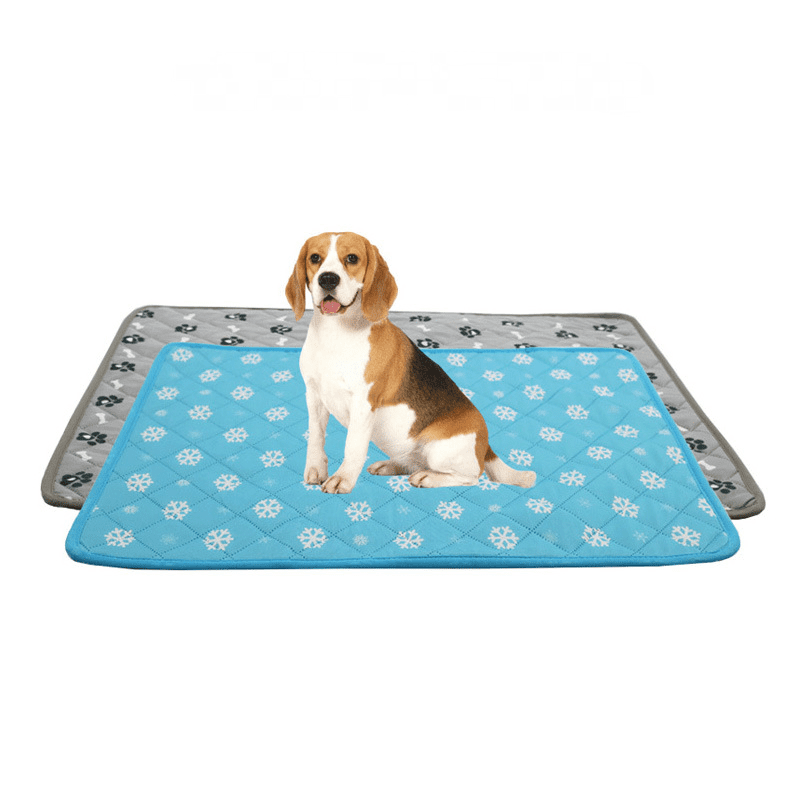 SAYTAY Cooling Mat， Pet Cooling Pad for Dogs Cats Breathable Ice Silk Self Cooling Pet Bed Washable Comfort Pad Blanket Sleep Mat Ideal for Home Travel Car (Snowflake)