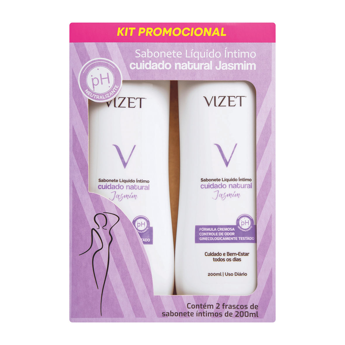 Kit Sabonete Intimo Vizet Jasmim 2 Unidades 200ml