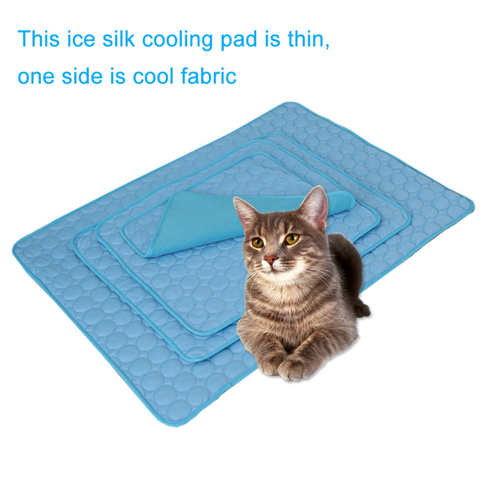 Willstar Dog Cooling Mat Summer Cooling Mat Pet Rugs Bed Washable Breathable Blanket Rug Pad for Dog Cat Cat Seat Cushion Ice Silk Dog Cooling Bed(XL:100 x 70cm)