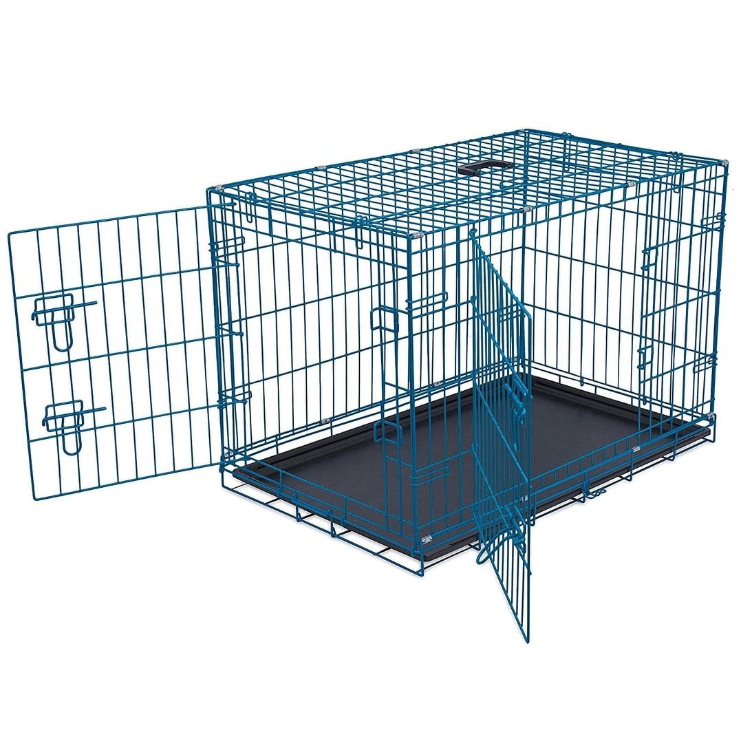 generic Double Door Steel Dog Kennel， Medium，Blue