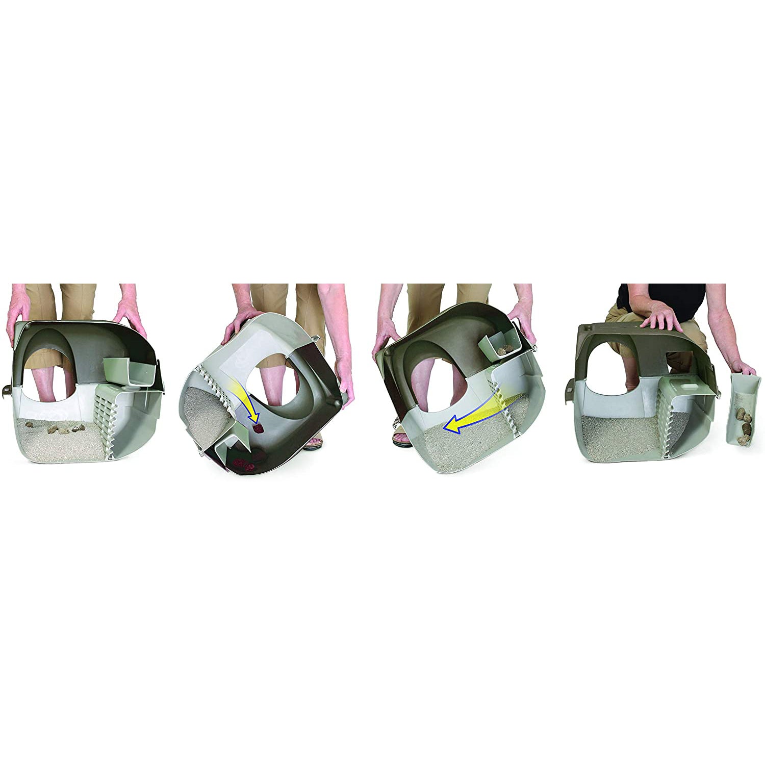 Omega Paw Roll 'n Clean Self Cleaning Regular Sized Litter Box， Grey