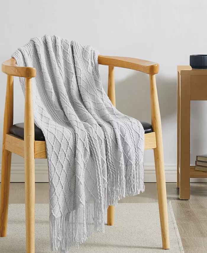 Brooklyn Loom Woven Texture Solid CoolandnbspThrow， 60