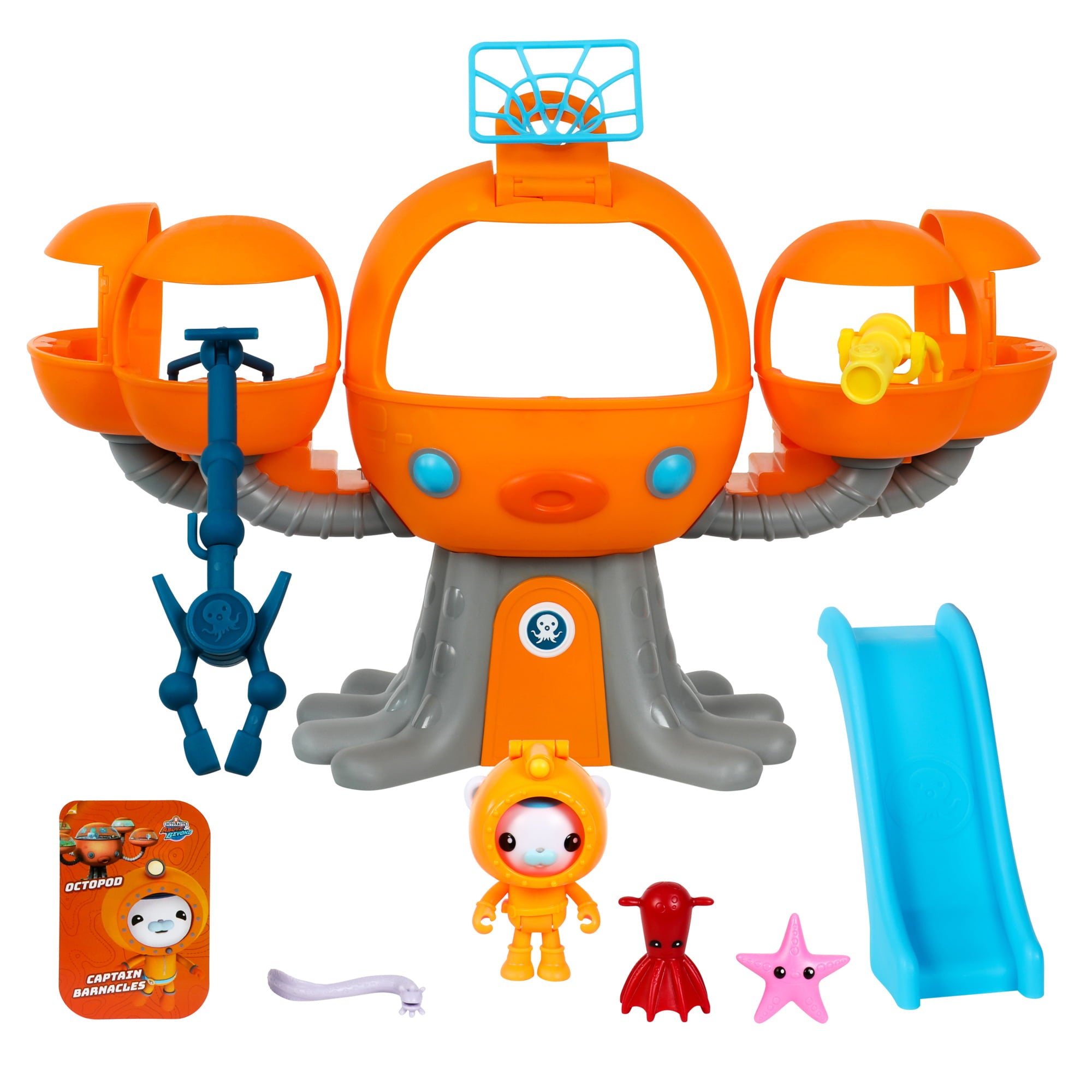 Octonauts Above and Beyond， Octopod Playset， Deep Sea Captain Barnacles and 3 Creatures， 6 Total Pieces， Preschool， Ages 3+