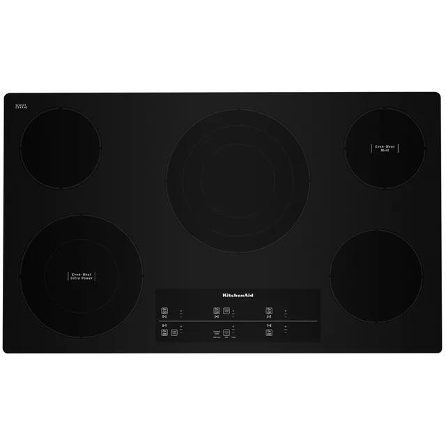 KitchenAid 36-inch Built-In Electric Cooktop with Even-Heat? Technology KCES956KBL