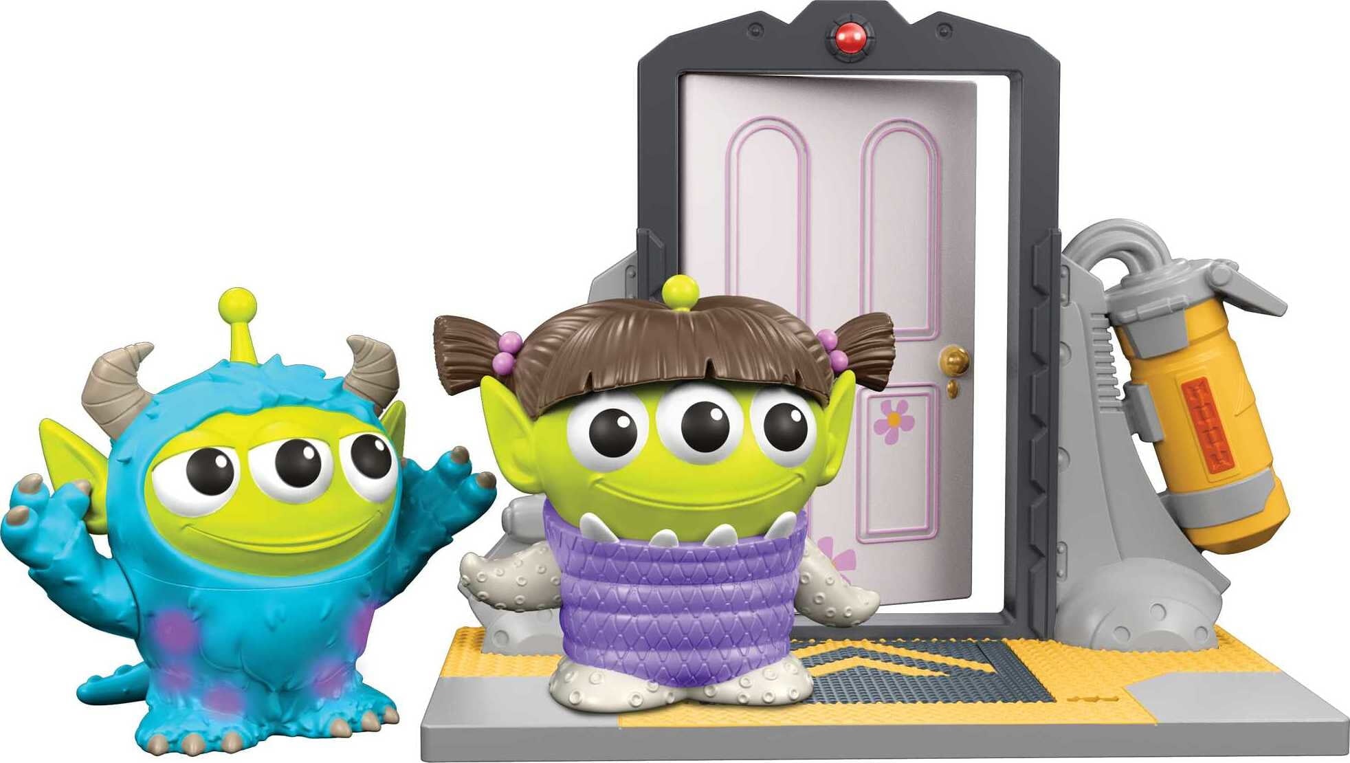 Pixar Alien Remix Boo's Door Pack， 2 Mashup Figures and Door Accessory， Toy Story and Monsters Inc， 3 in