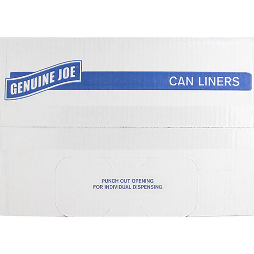 Genuine Joe Black Trash Bags | 60 Gallon， 1.5 Mil， Box of 50 | GJO01535