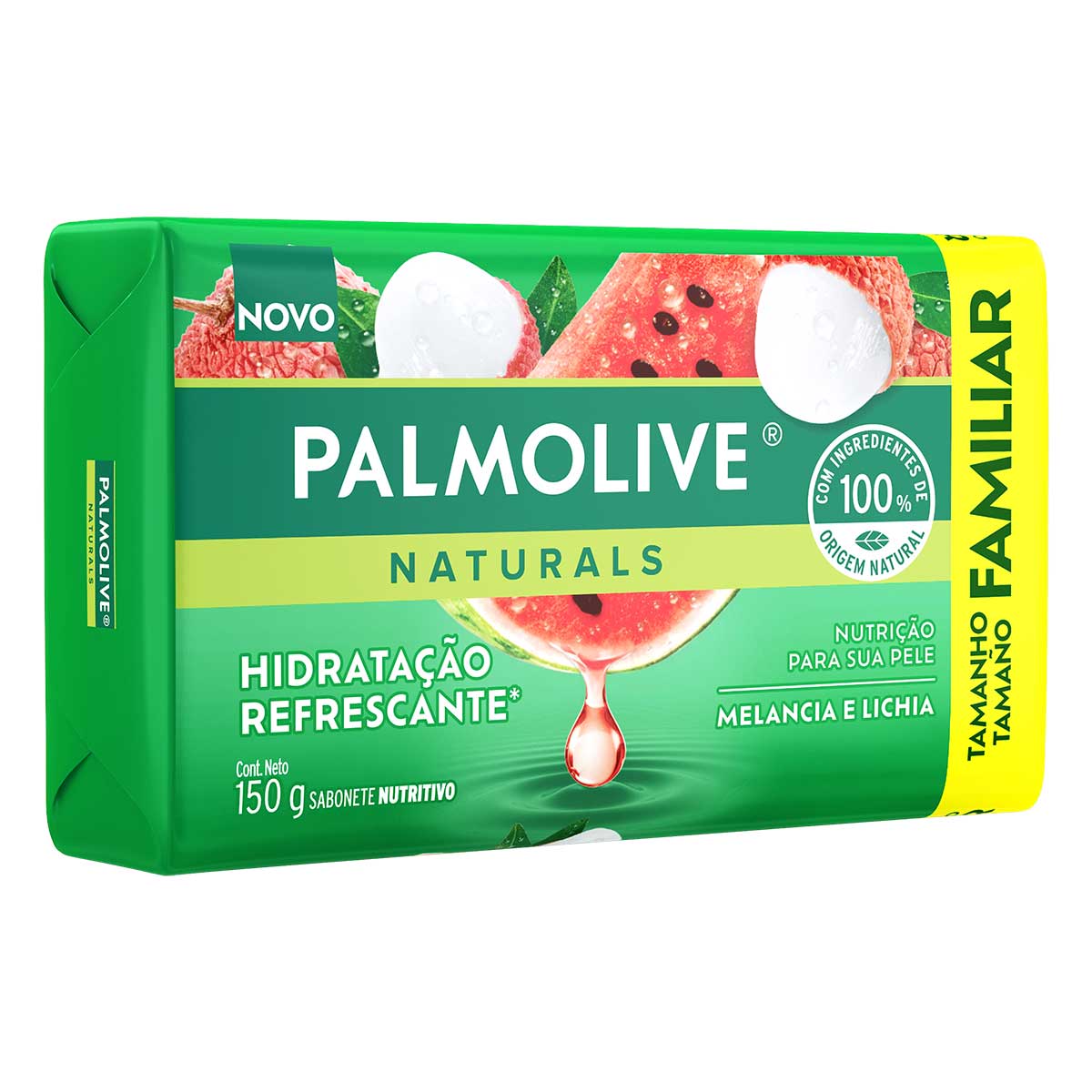Sabonete em Barra Hidratacao Refrescante Melancia e Lichia Palmolive Naturals 150g Tamanho Familiar