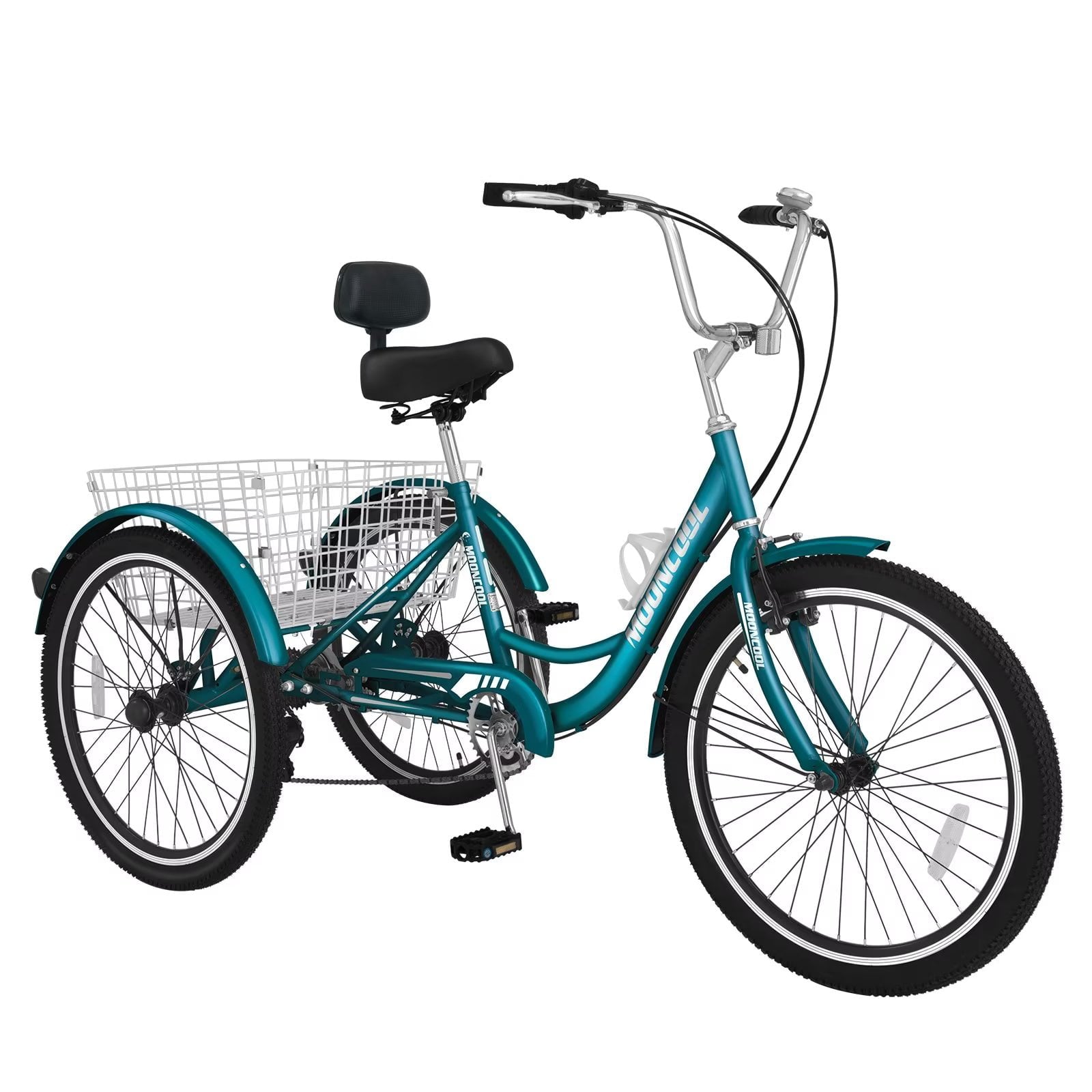 Lilypelle Adult Tricycles 7 Speed 20/24/26 Inch Three Wheel Bike Cruiser Trike with Low-Step Through Frame/Large Basket for Men， Women， Seniors