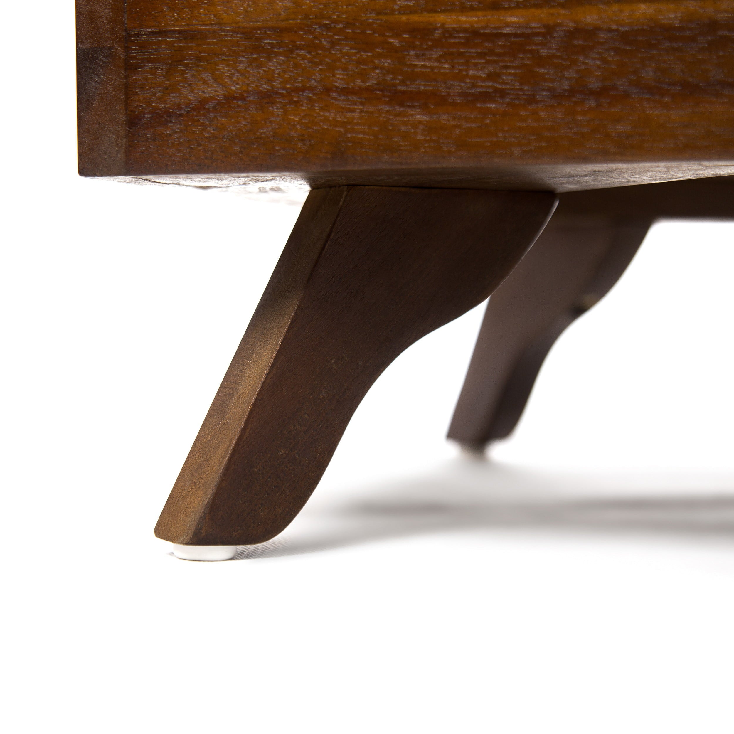 Dorel Acacia Wood Dog Bed with Water Resistant Cushion， Dark Oak