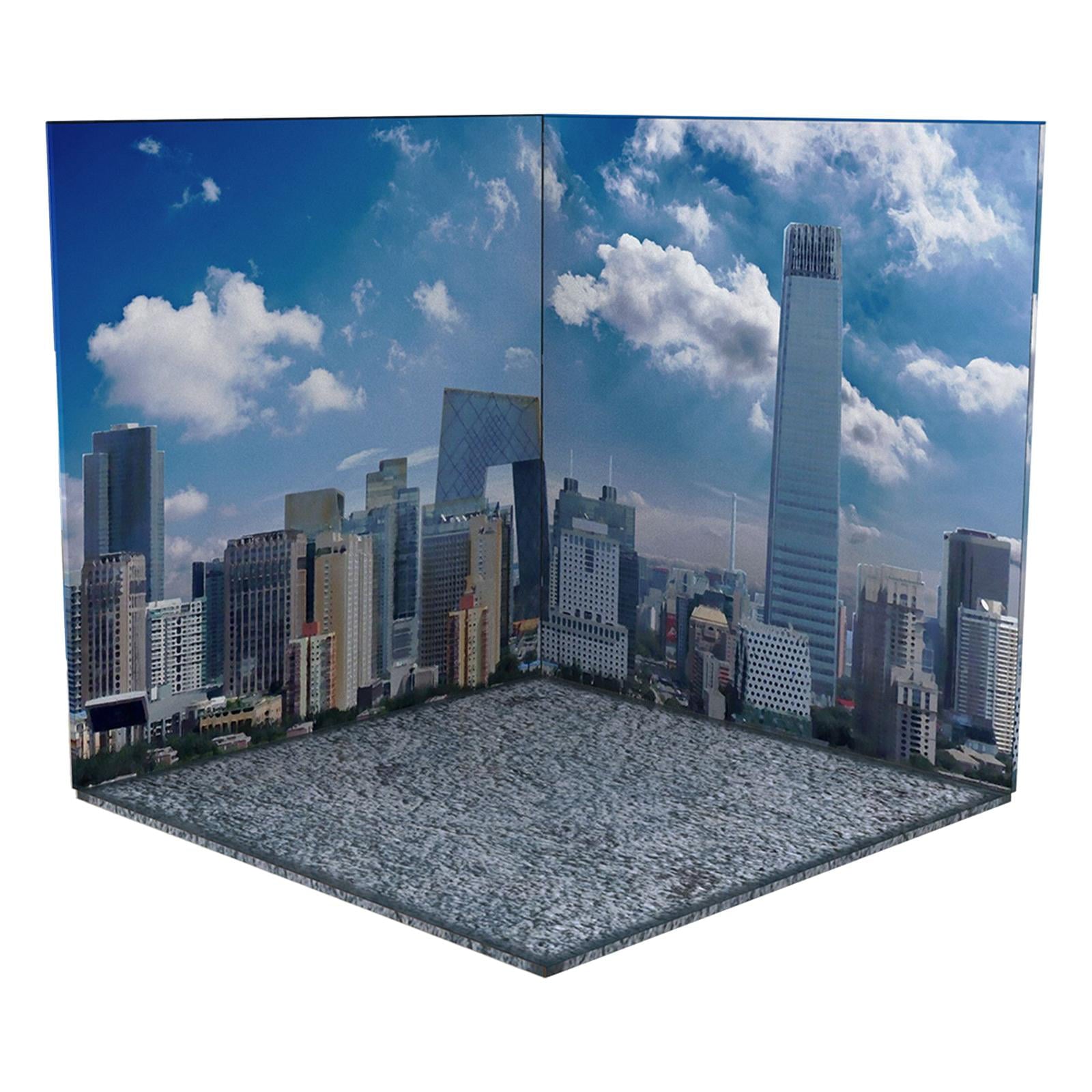 1:12 Backdrop Scene Layout Display Background Vehicle Model Showcase ama Organizer for Action Figures Diecast Car Dolls City