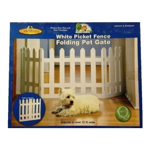 ETNA Products Picket Fence Wood Pet Gate， White， 42