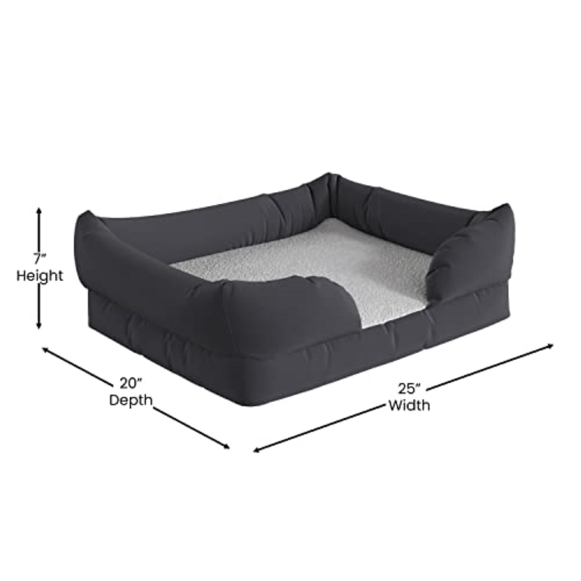 Flash Furniture Cooper Small Memory Foam Pet Bed， Gray