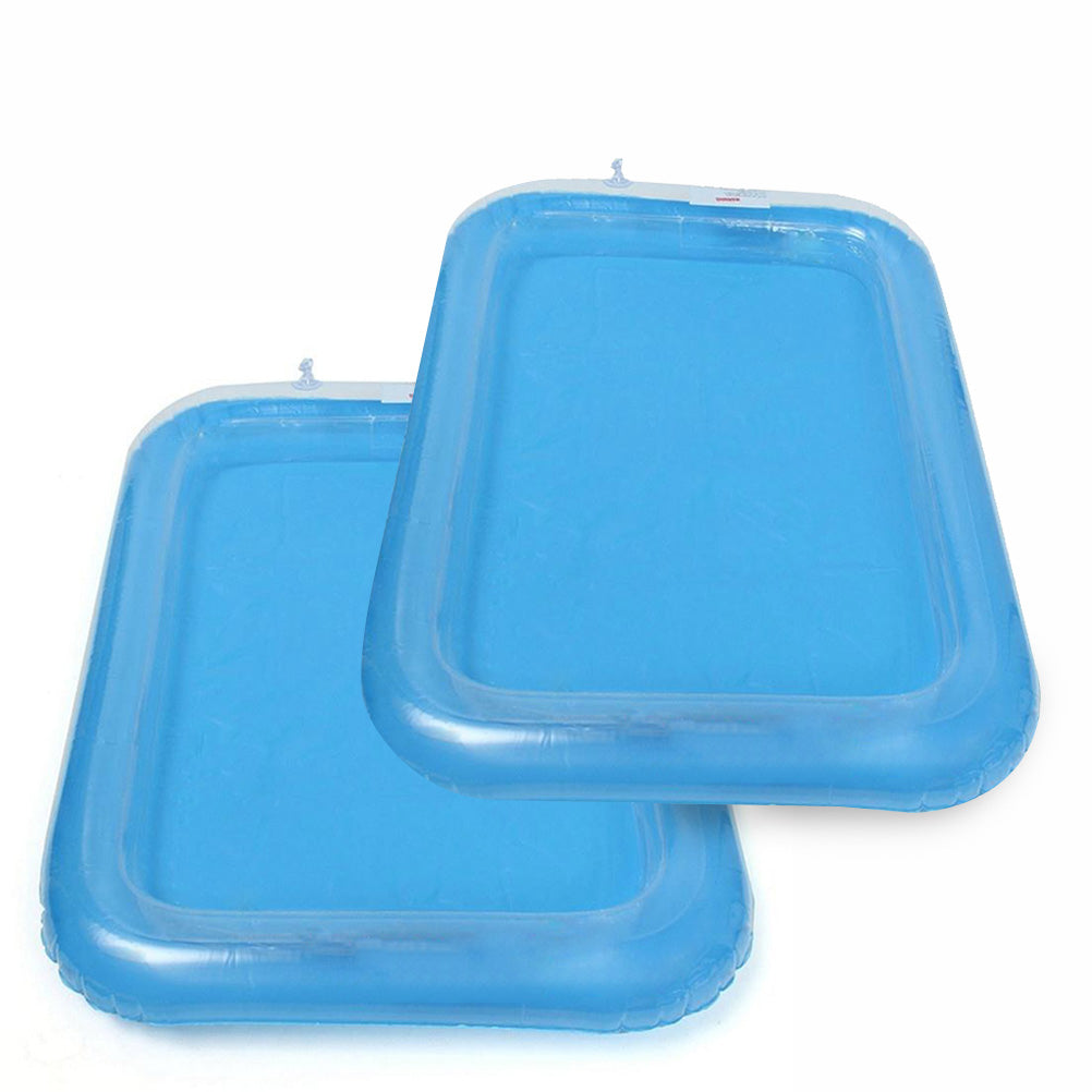 NICEXMAS Kids Beach Sandbox Play Sand Inflatable Sand Toy Tray for Children's Education(Blue)