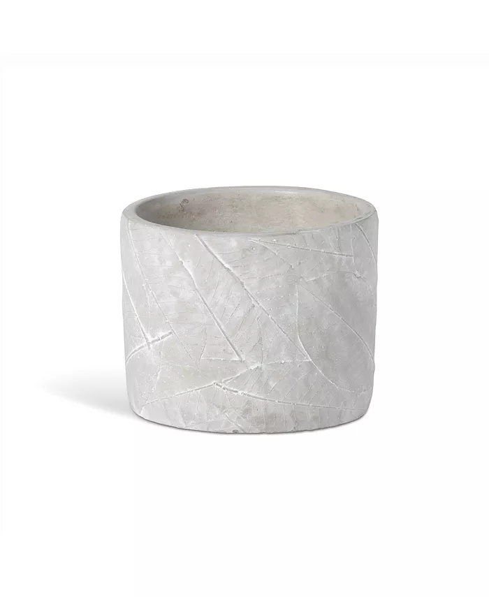 Park Hill Collection Leaf Embossed Cement Pot Large