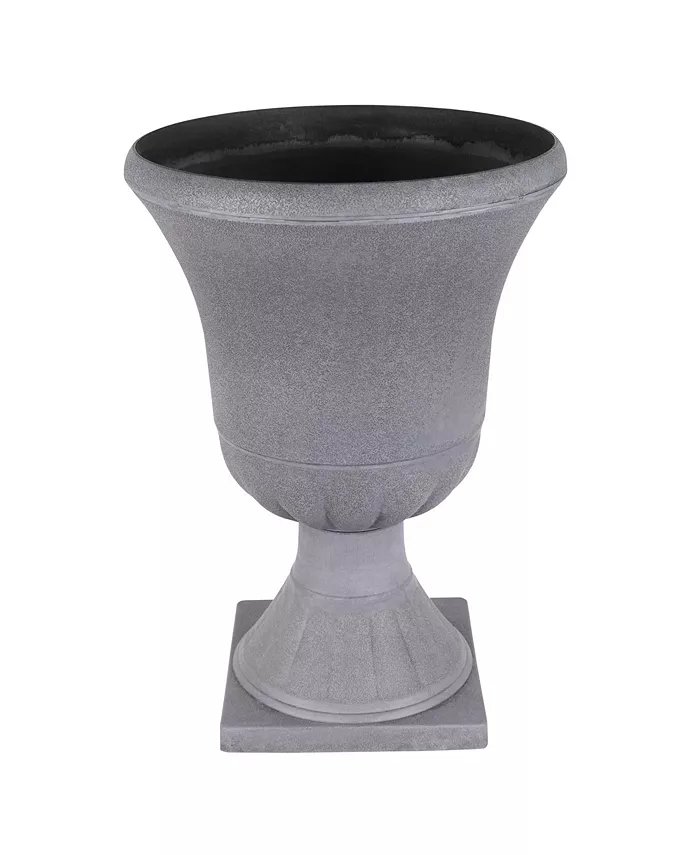 Garden Elements Outdoor Urn Plastic Planter Cement Colored 15 Inches