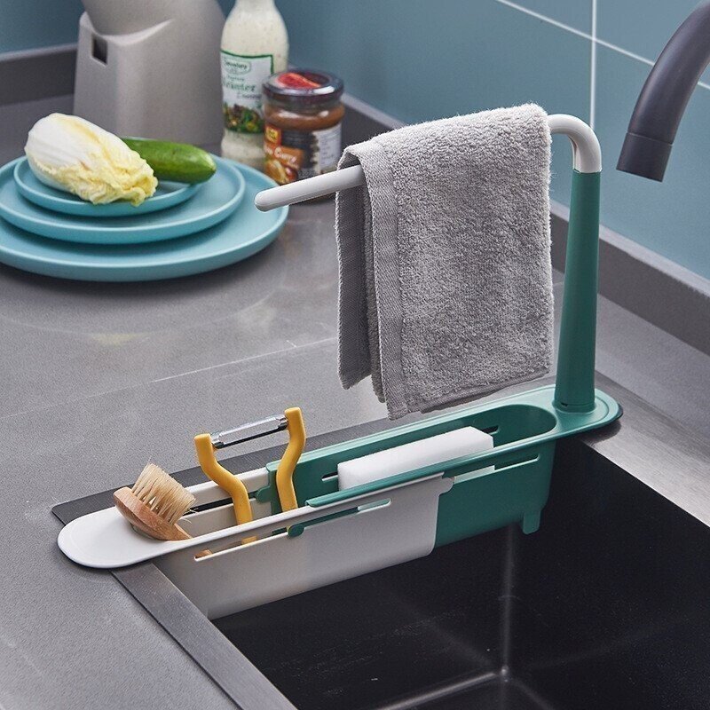 [🔥The 2022 The best Kitchen helper]Updated Telescopic Sink Storage Rack